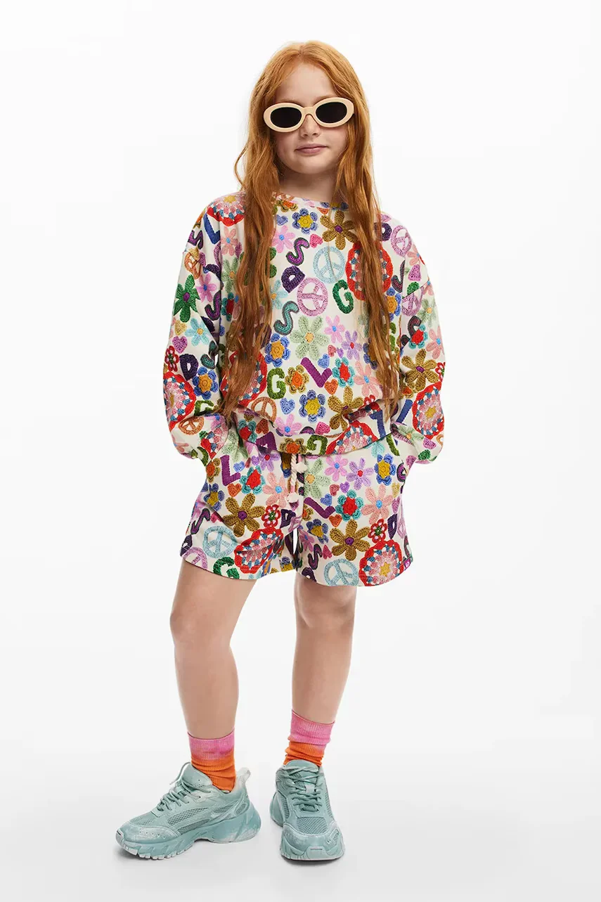 Desigual Детски памучен суичър