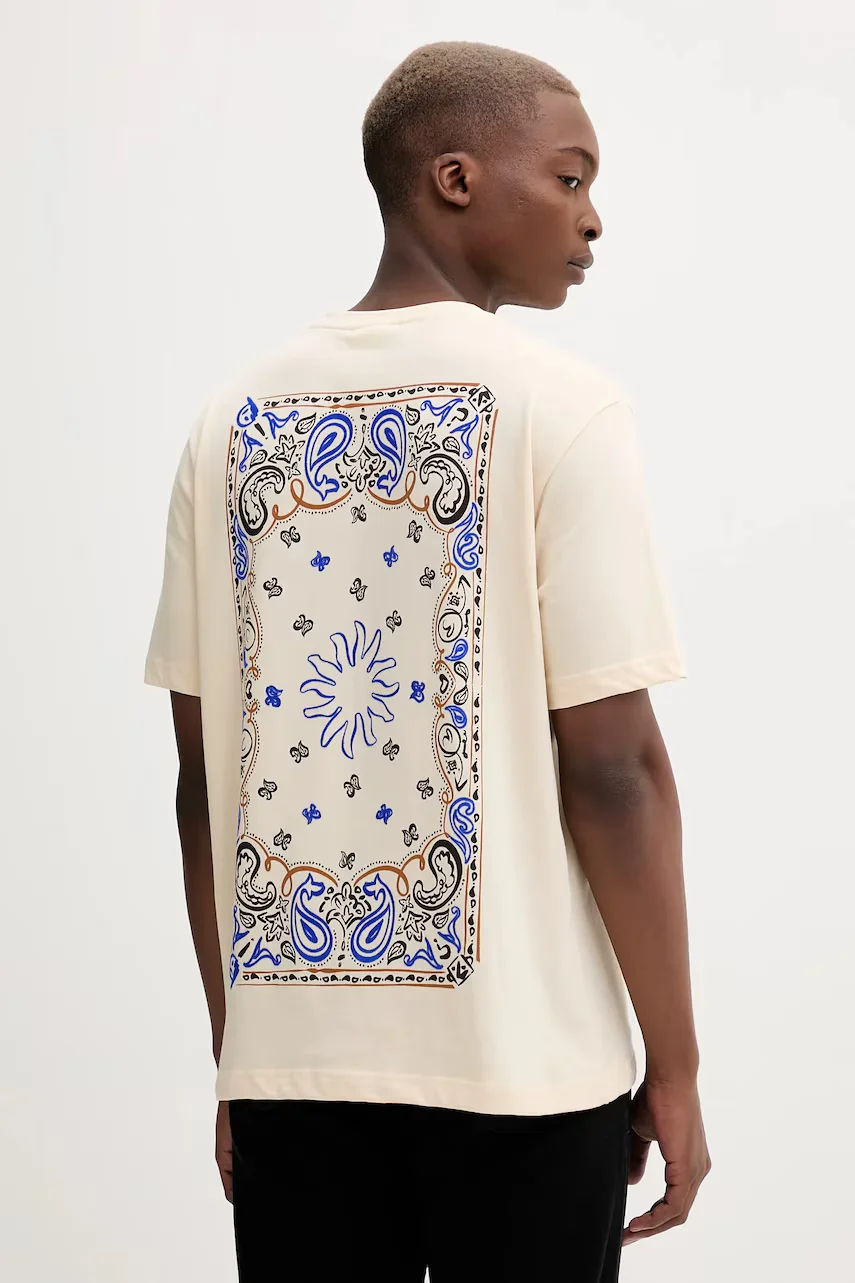 Desigual Памучна тениска BACK PANEL PAISLEY