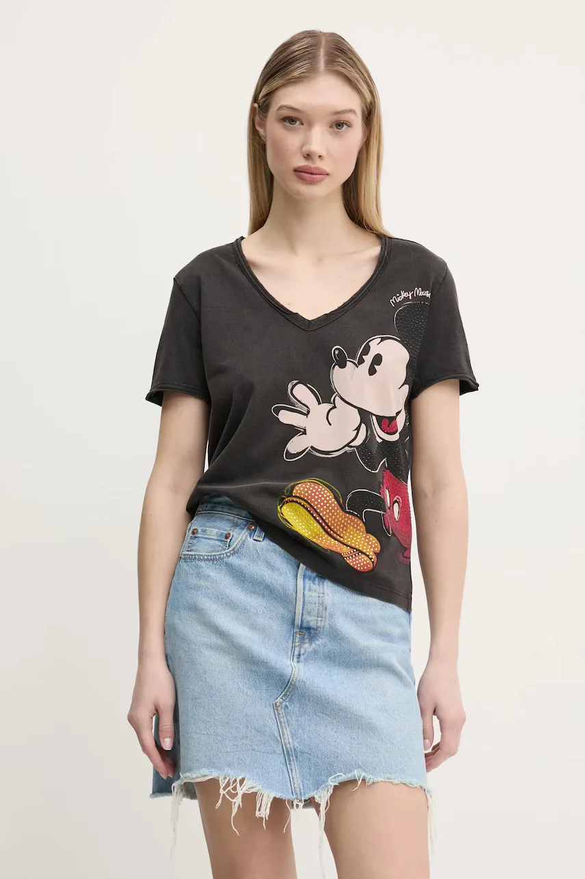 Desigual Памучна тениска MICKEY JOKER