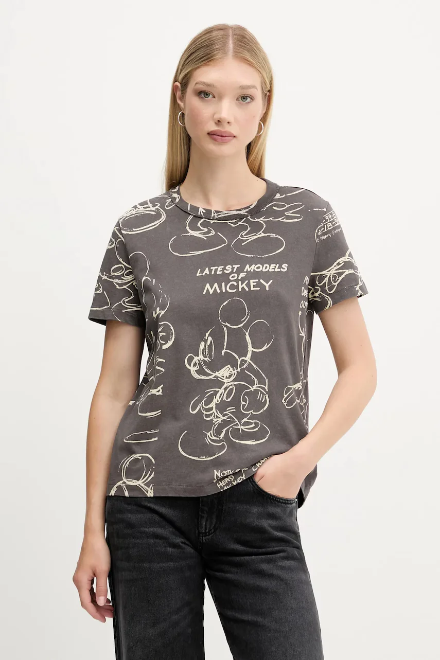 Desigual Памучна тениска MICKEY SKETCH
