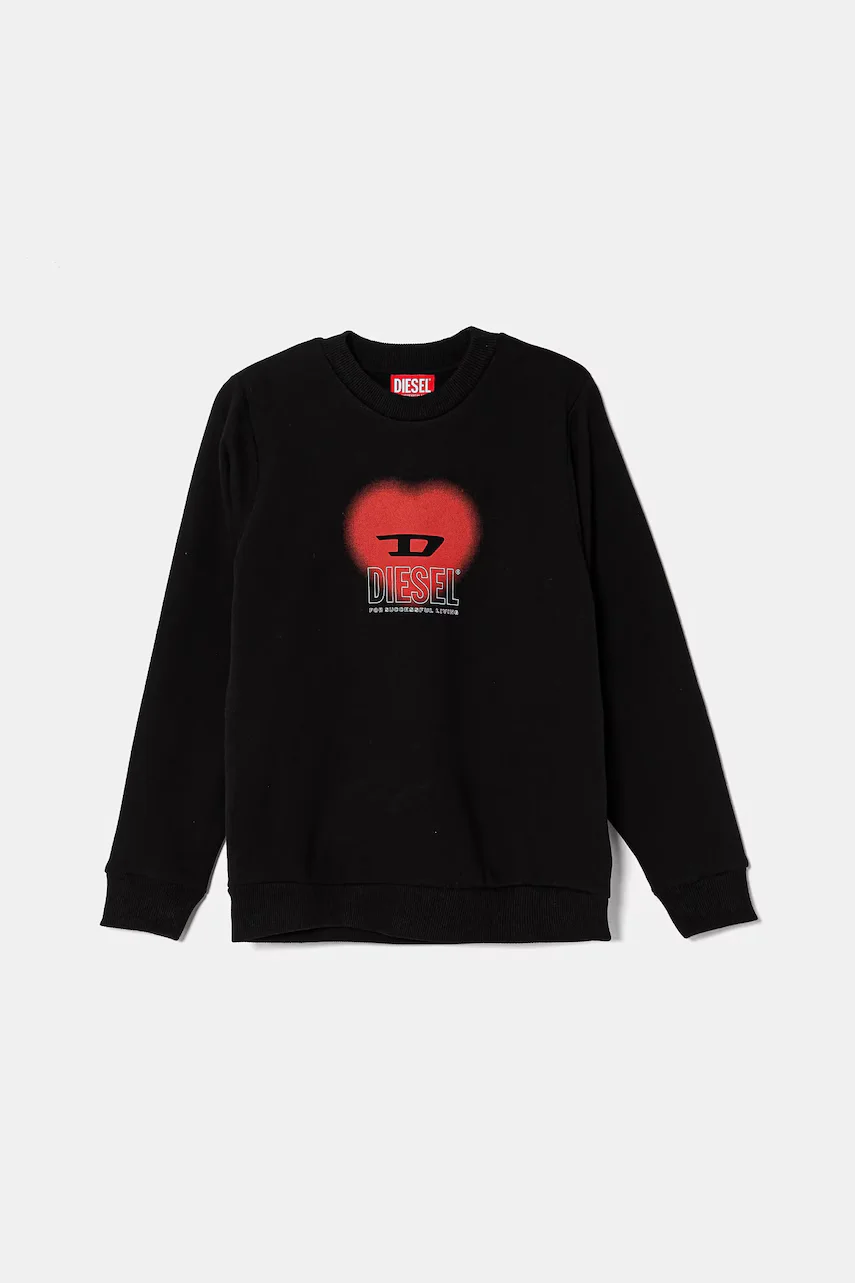 Diesel Детски памучен суичър SCACUORE SWEAT-SHIRT