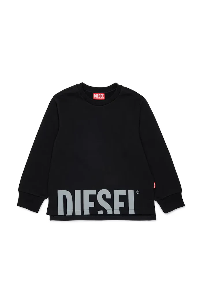 Diesel суичър за деца от памук SRES OVER SWEAT-SHIRT черен J03035