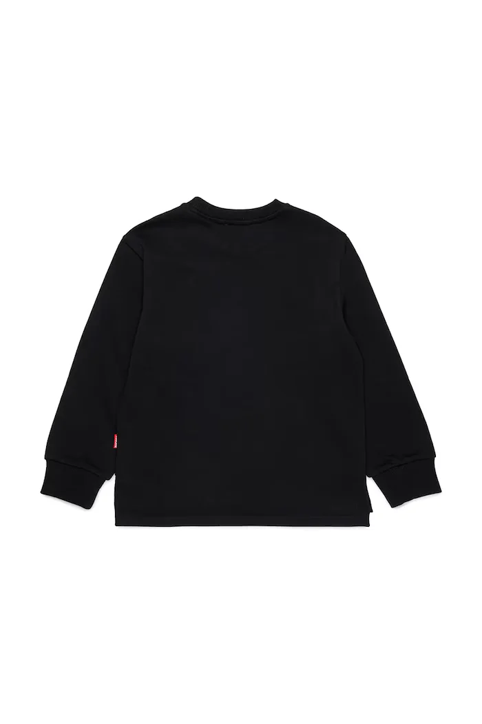 Diesel суичър за деца от памук SRES OVER SWEAT-SHIRT черен J03035