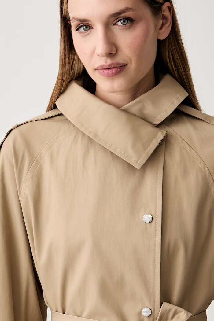 DKNY палто дамско с памук бежово DLEMPY55