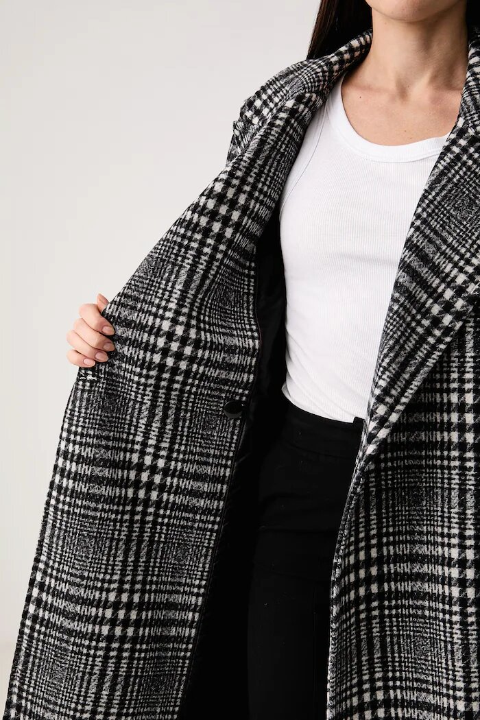 DKNY палто дамско с вълна многоцветно DLEMWW78