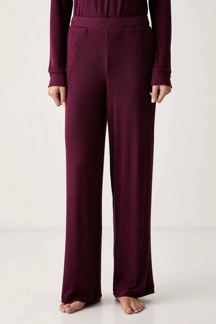 DKNY пижама дамска от вискоза бордо YI80136