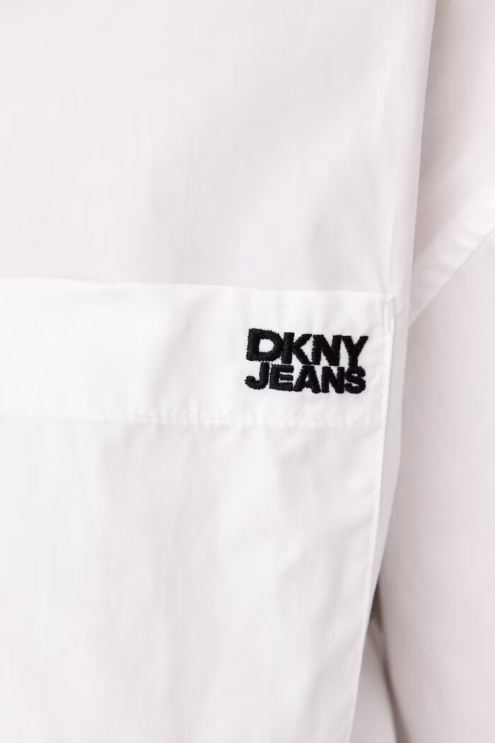 DKNY риза дамска от памук бяла DJ6W2325