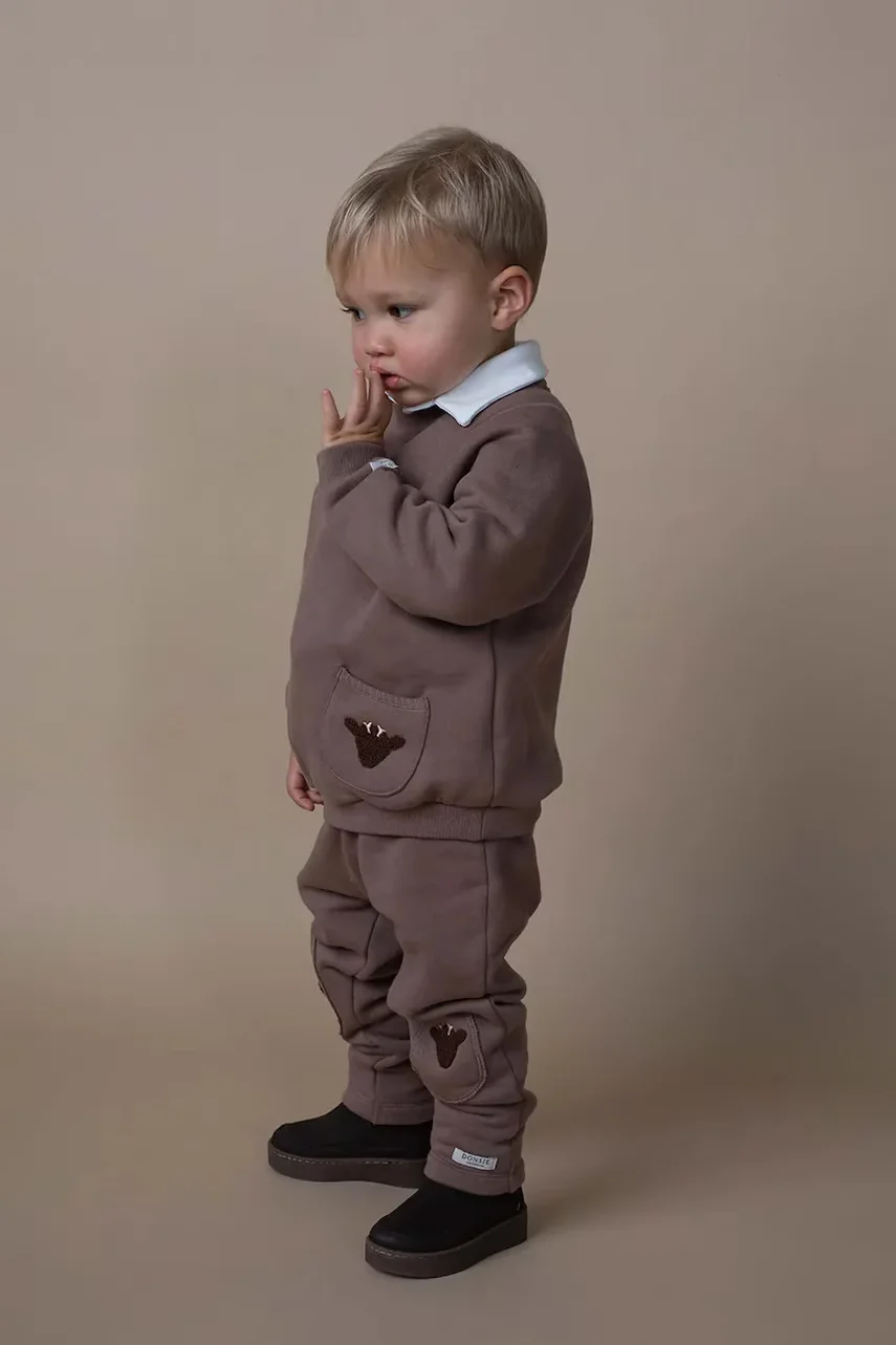 Donsje Бебешки памучен спортен панталон Joek Trousers Stags