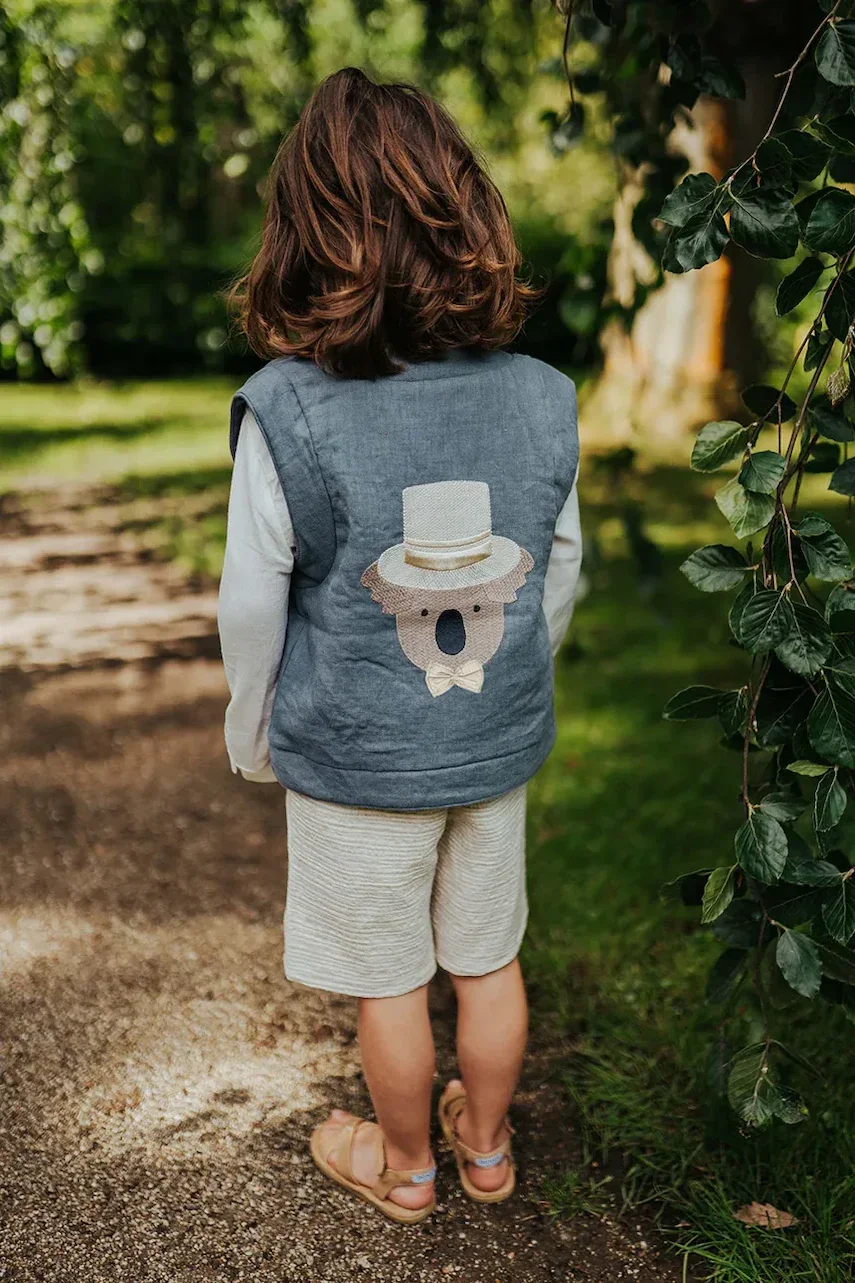 Donsje Детска жилетка от лен Larsel Linen Gilet Groom