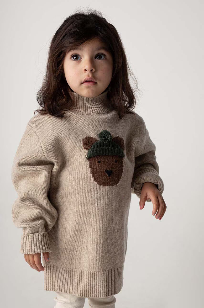 Donsje Детски вълнен пуловер Denn Merino Wool Sweater Bear