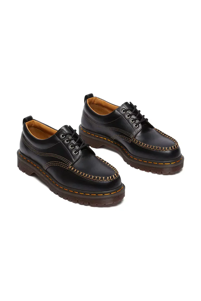 Dr. Martens половинки обувки от кожа Lowell черни DM31816001