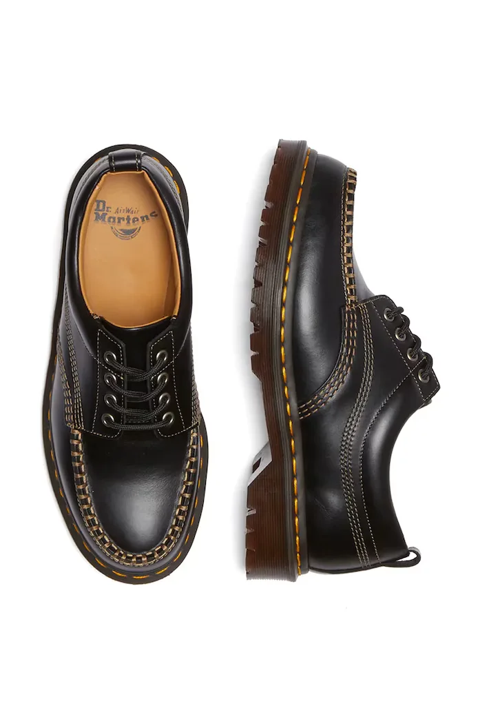 Dr. Martens половинки обувки от кожа Lowell черни DM31816001