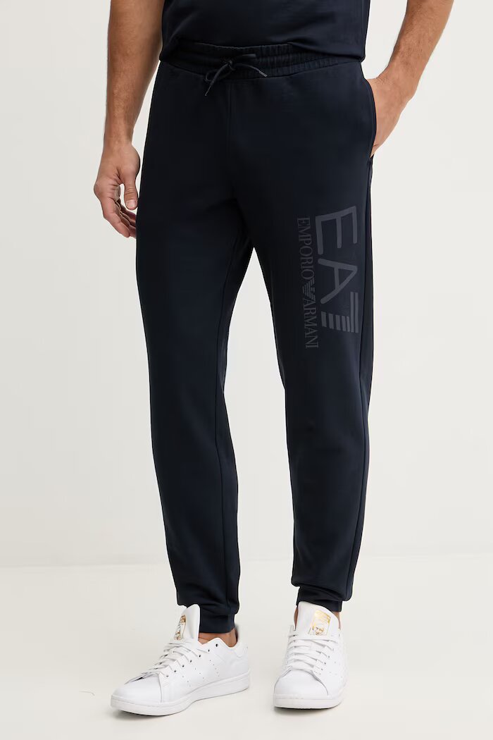 EA7 Emporio Armani Памучен спортен панталон мъжки в тъмносиньо с принт AF22266.7M001415