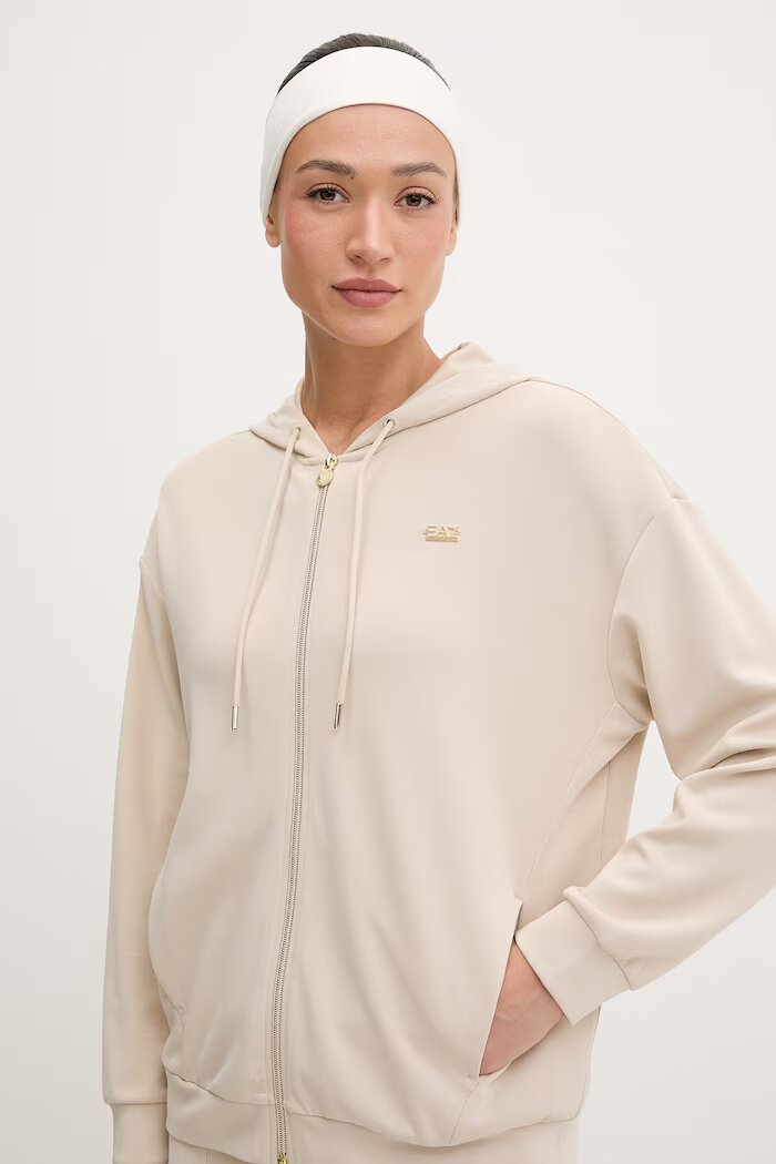 EA7 Emporio Armani суичър дамски с модал бежов AF12643.7W000192