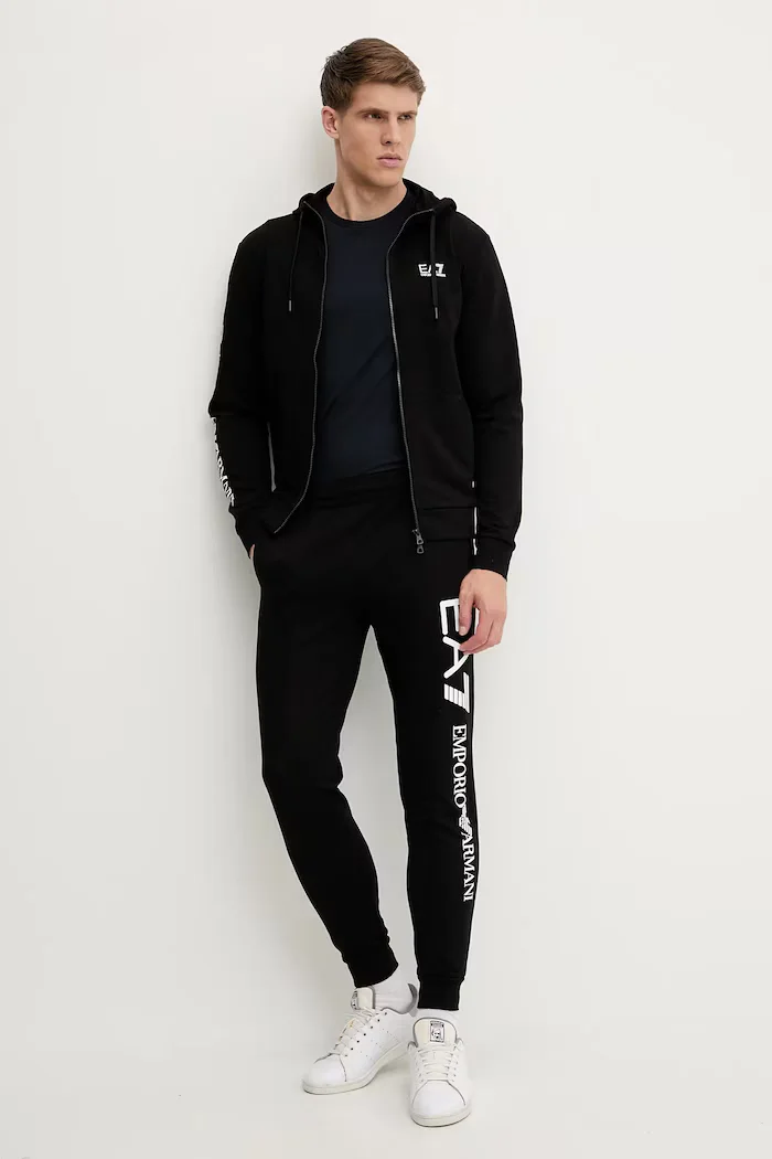 EA7 Emporio Armani суичър с качулка мъжки черен AF13512.7M000568