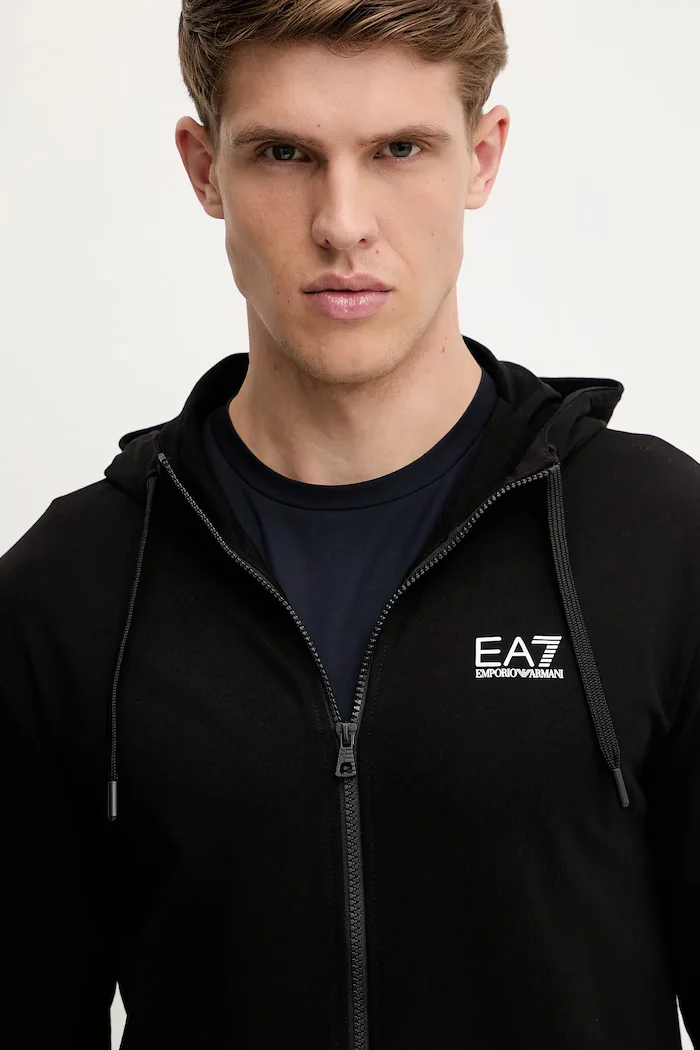 EA7 Emporio Armani суичър с качулка мъжки черен AF13512.7M000568