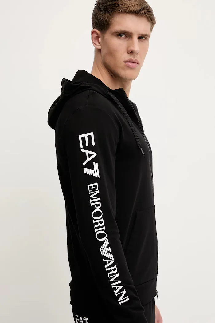 EA7 Emporio Armani суичър с качулка мъжки черен AF13512.7M000568