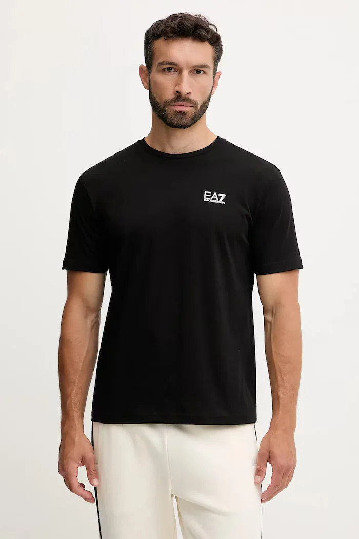 EA7 Emporio Armani тениска мъжка от памук черна AF10375.7M000567