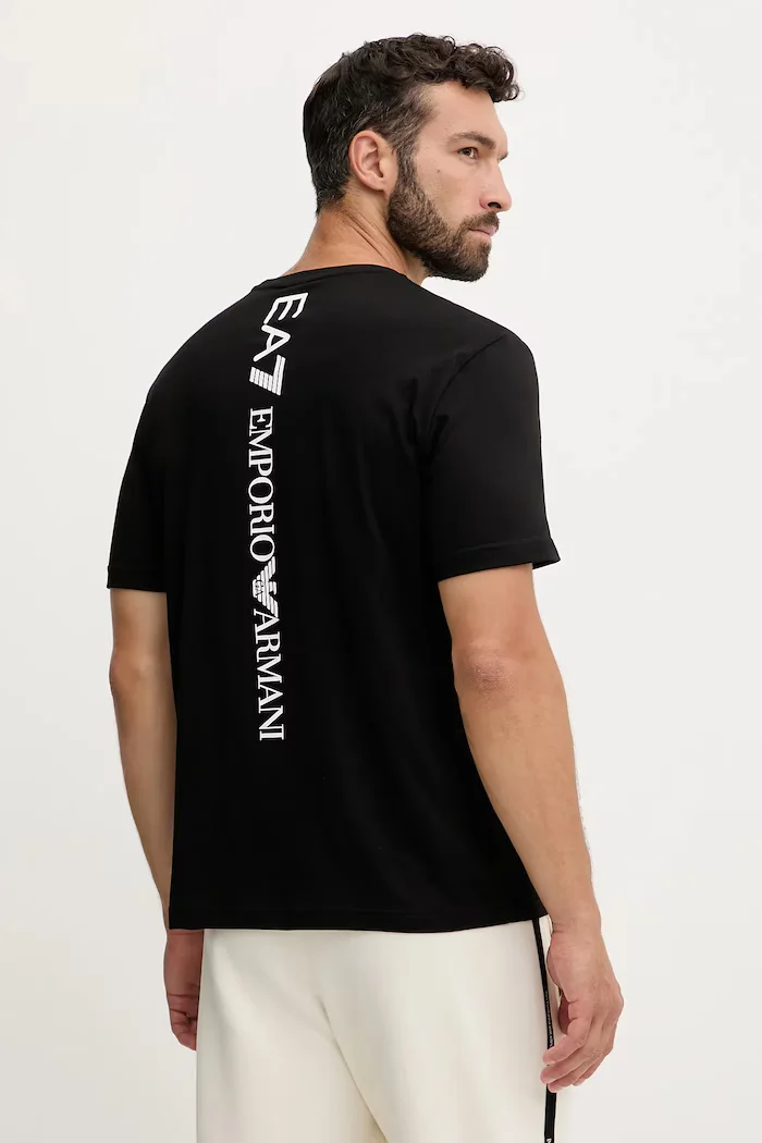 EA7 Emporio Armani тениска мъжка от памук черна AF10375.7M000567