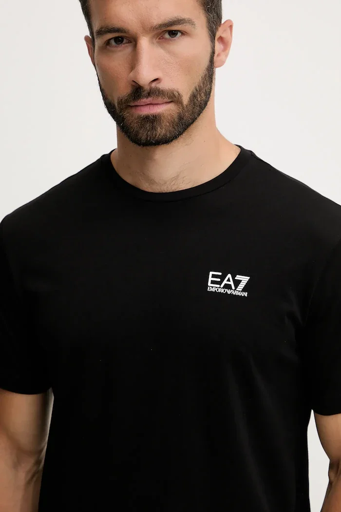 EA7 Emporio Armani тениска мъжка от памук черна AF10375.7M000567