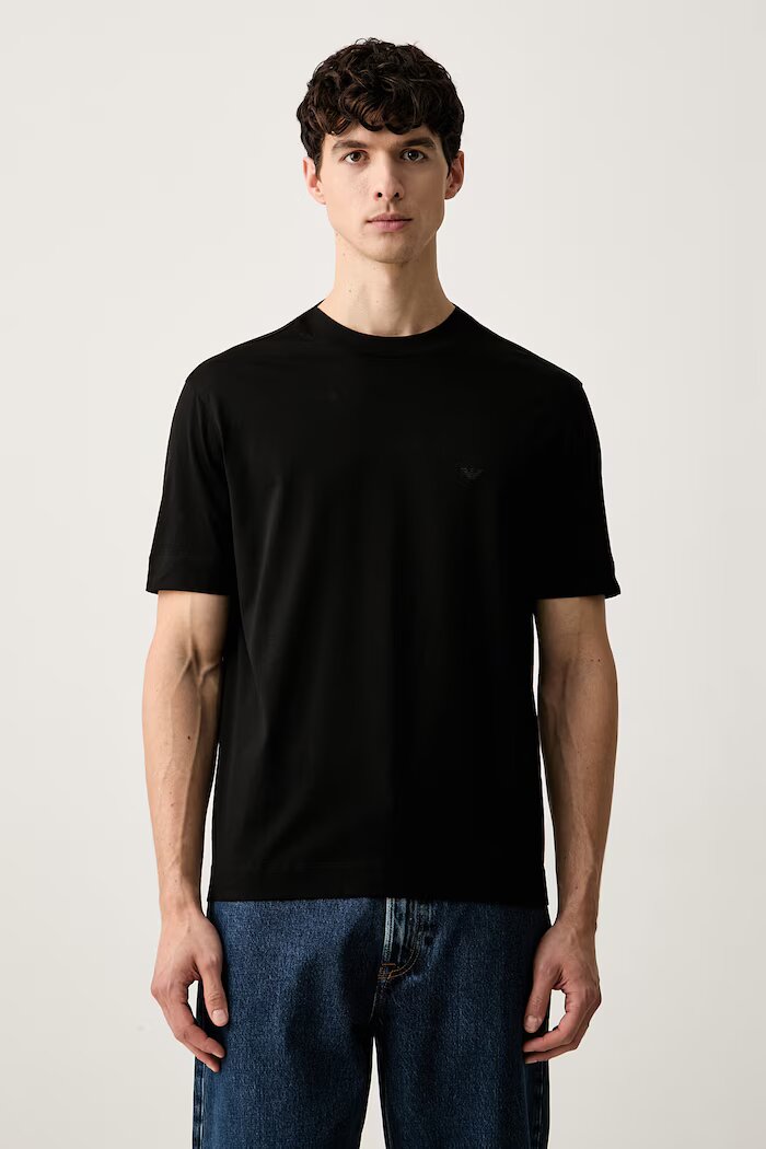 Emporio Armani тениска мъжка от памук черна EM006779 AF28078
