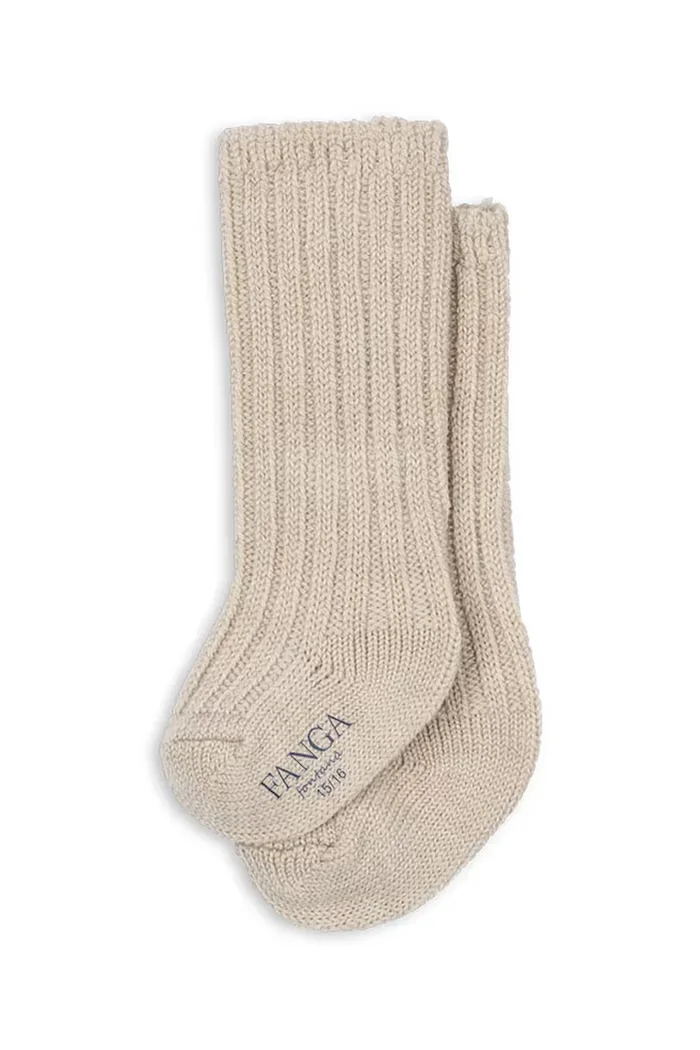 Fanga Fontana Вълнени чорапи LANA HEAVY KNITTED SOCKS в бежово FA100020
