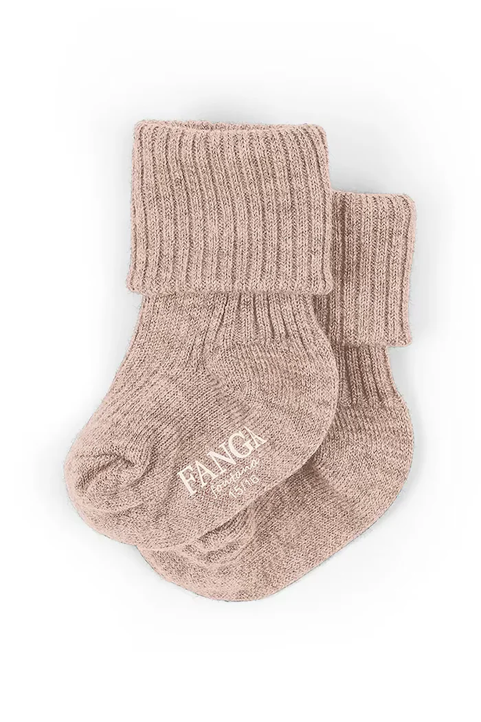 Fanga Fontana Вълнени чорапи LANA LIGHT KNITTED SOCKS в розово FA100053