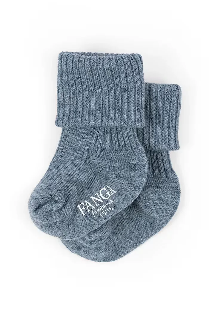 Fanga Fontana Вълнени чорапи LANA LIGHT KNITTED SOCKS в синьо FA100053