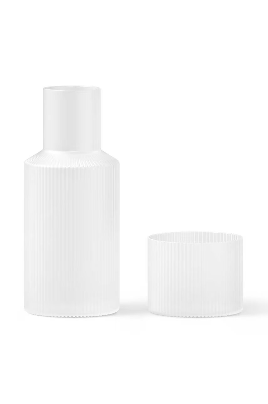 Ferm Living Гарафа с чаша Ripple Small Carafe Set 500 ml / 200 ml.