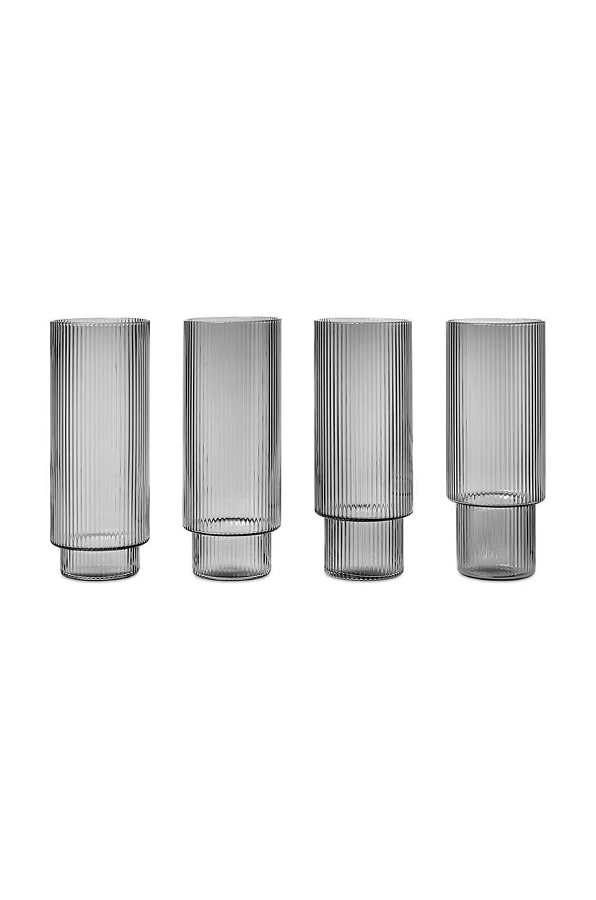 Ferm Living Комплект чаши Ripple Long Drink Glasses (4 броя)