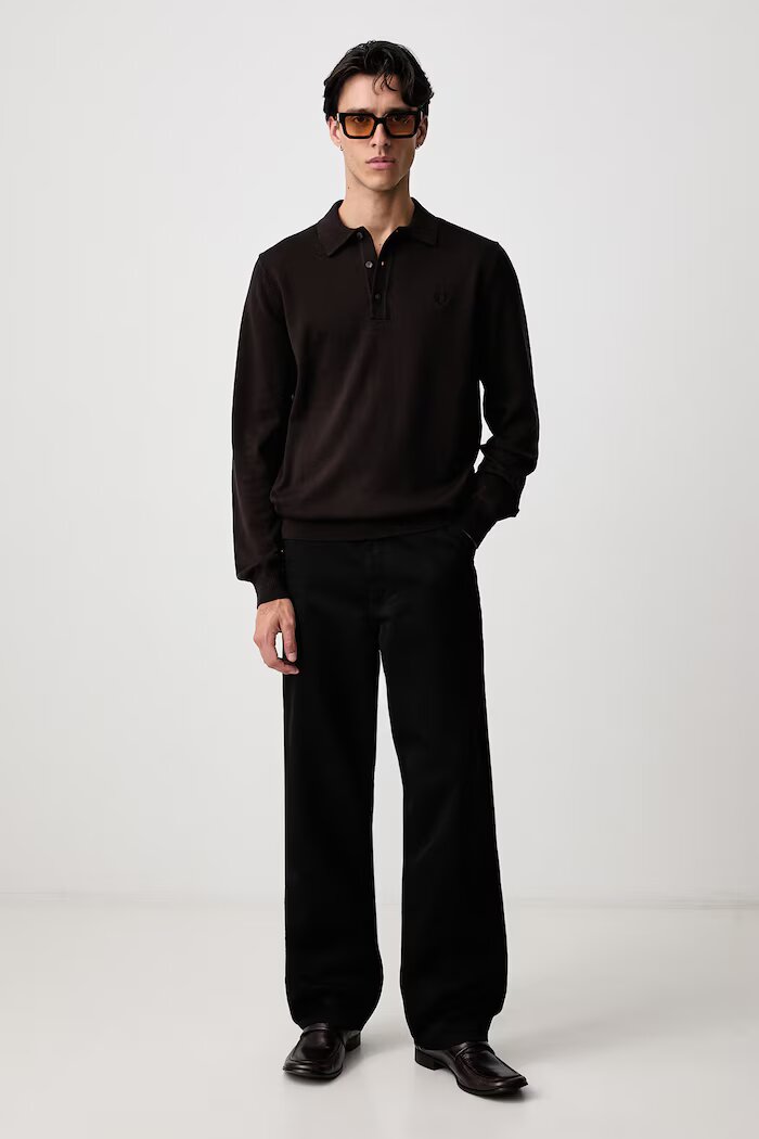 Fred Perry пуловер мъжки с вълна кафяв K4535
