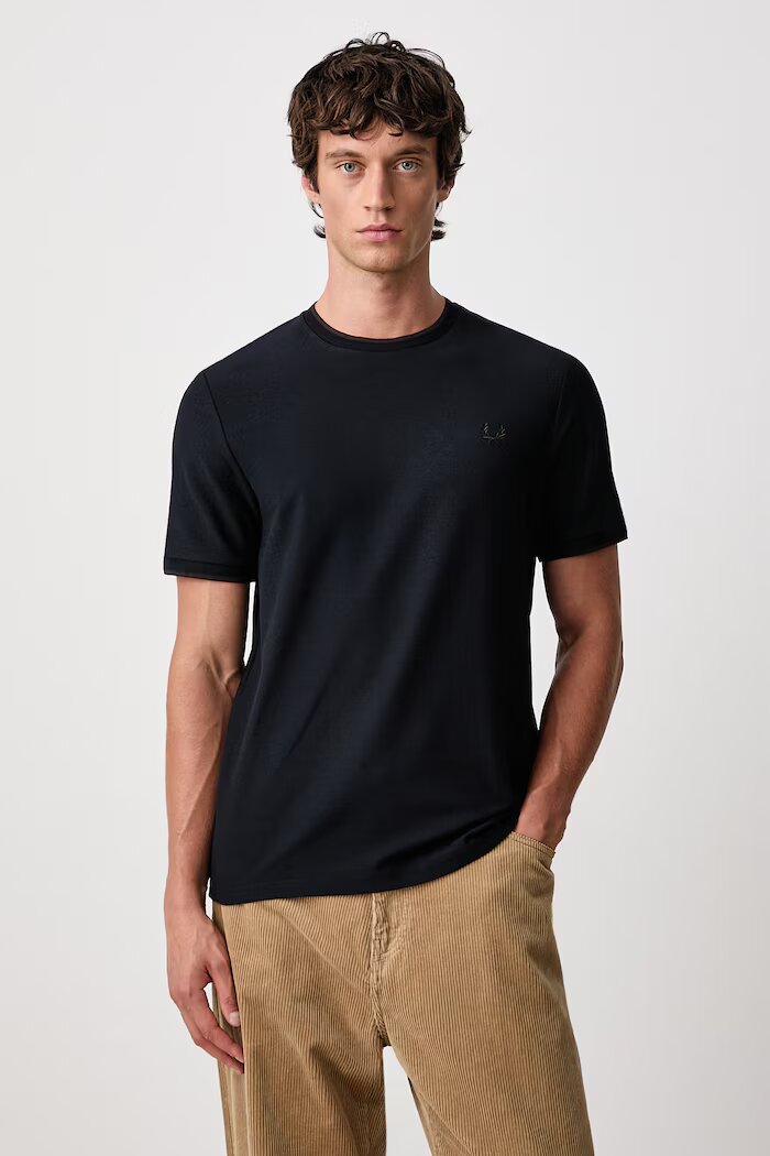 Fred Perry тениска мъжка от памук тъмносиня M2397