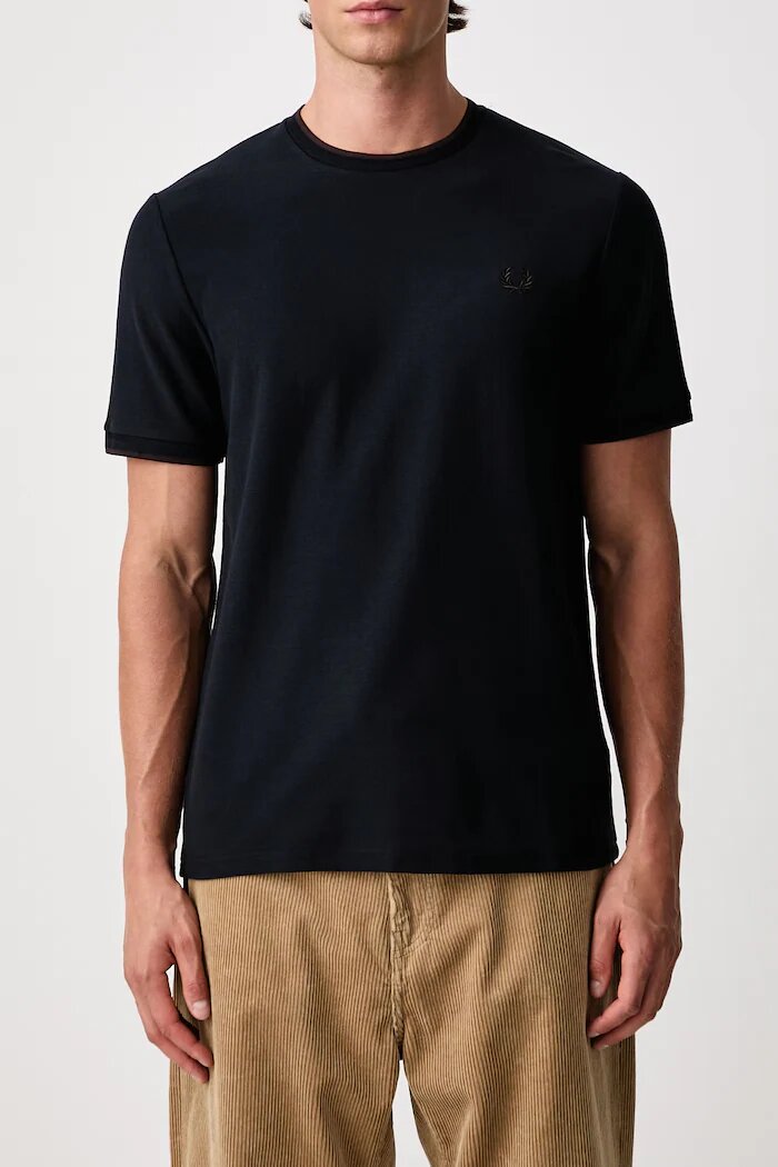 Fred Perry тениска мъжка от памук тъмносиня M2397
