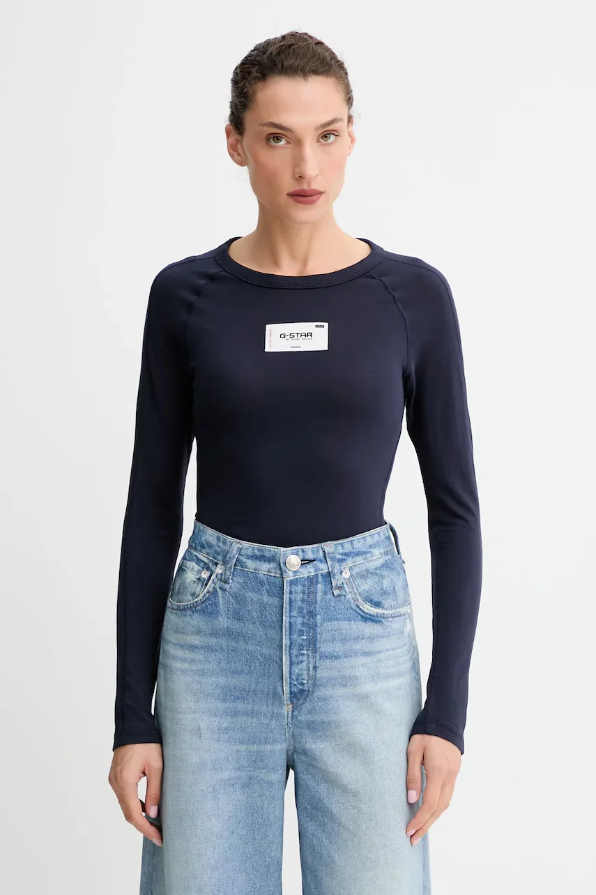 G-Star Памучна блуза с дълги ръкави Embro patch slim