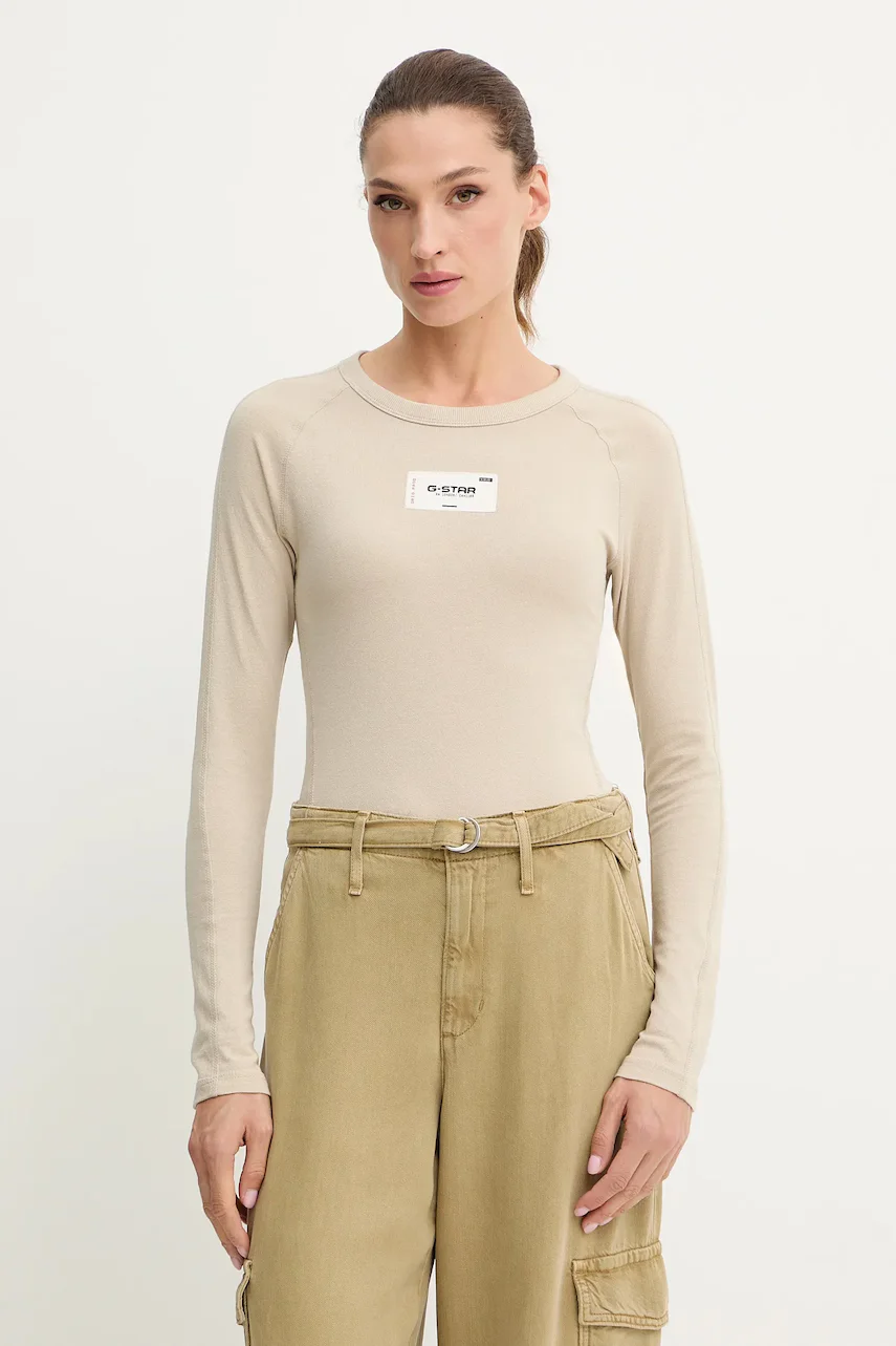 G-Star Памучна блуза с дълги ръкави Embro patch slim