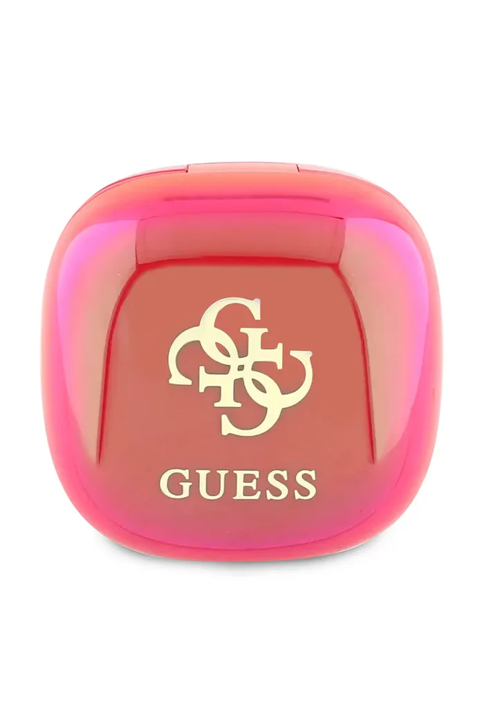 Guess Безжични слушалки Iridescent 4G Printed Logo в розово
