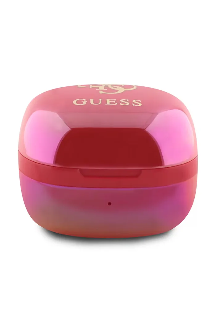 Guess Безжични слушалки Iridescent 4G Printed Logo в розово