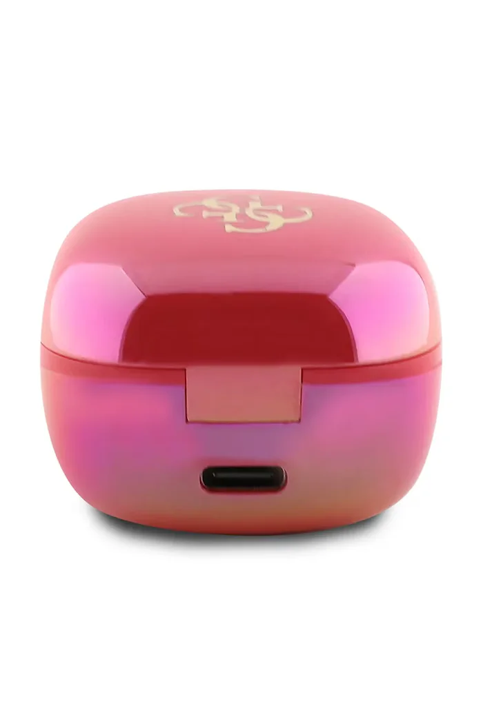 Guess Безжични слушалки Iridescent 4G Printed Logo в розово