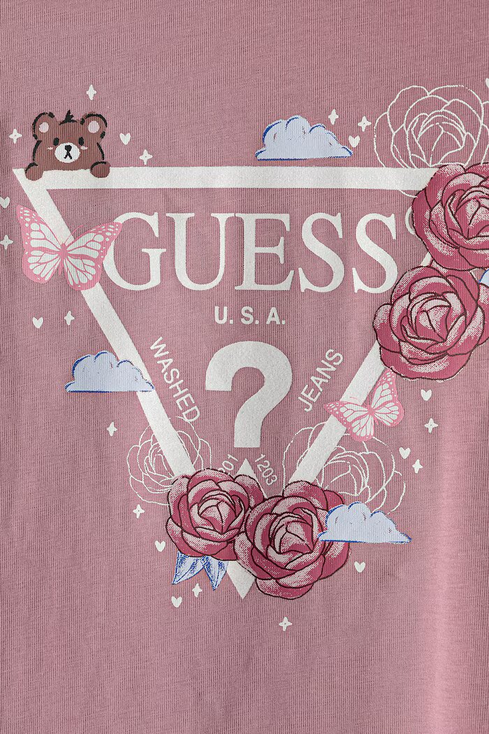 Guess блуза с дълги ръкави за деца от памук с еластан розова K6YI24 K3732