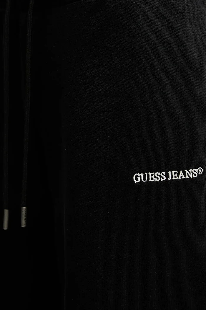 Guess Jeans Памучен спортен панталон в черно с изчистен дизайн W6RB52 K68I4