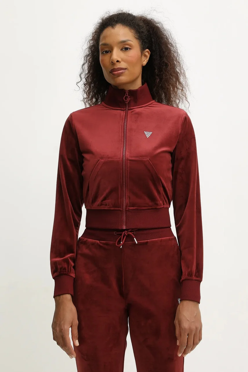 Guess Кадифен суичър COUTURE