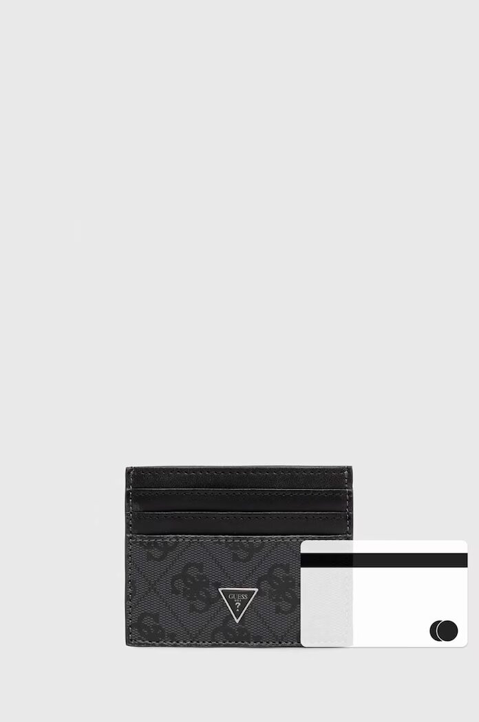 Guess Кожен калъф за карти MITO в черно SMVELE LEA25