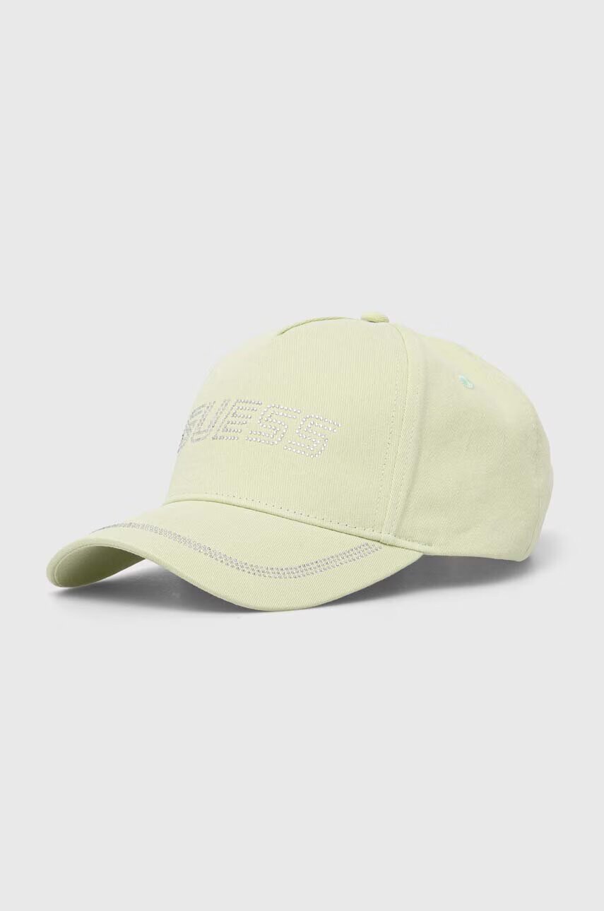 Guess Памучна шапка с козирка RHINESTONES
