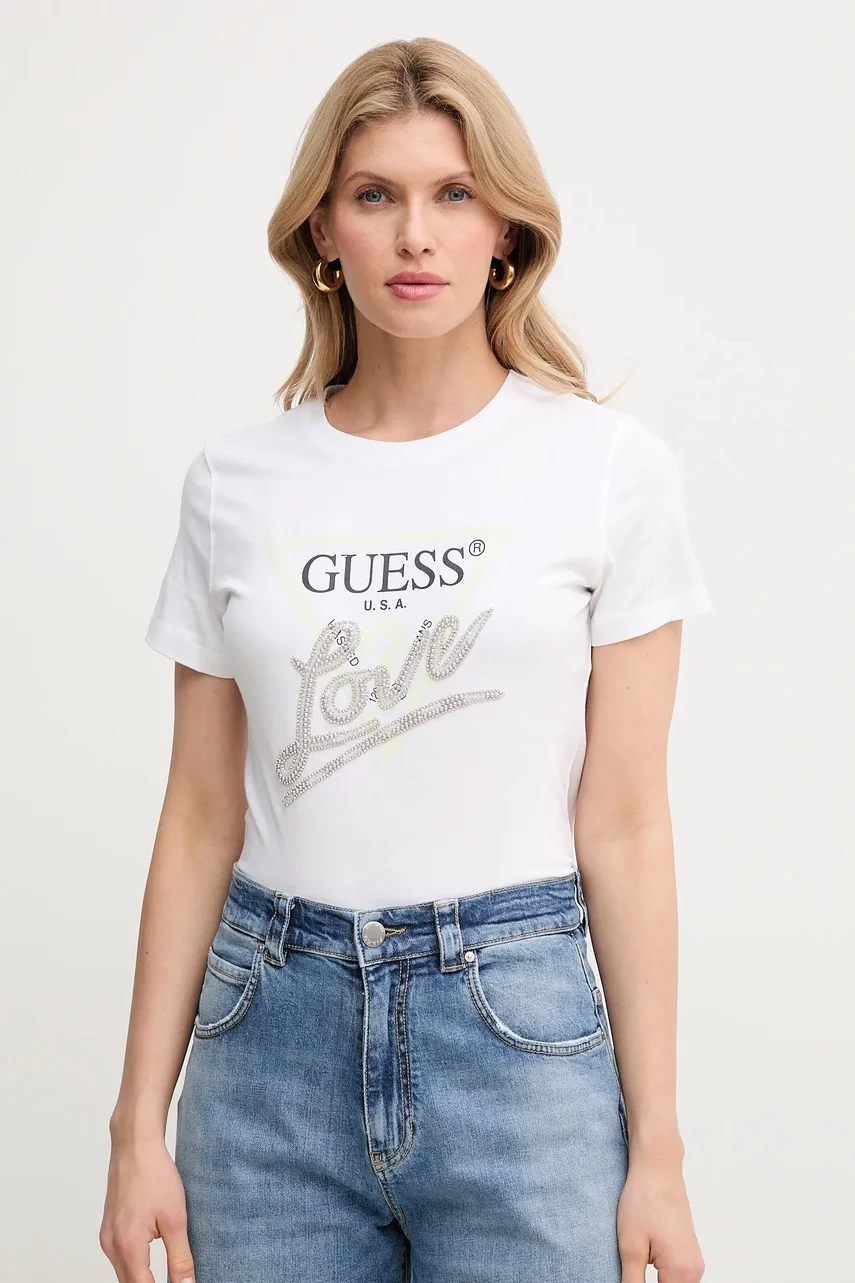 Guess Памучна тениска