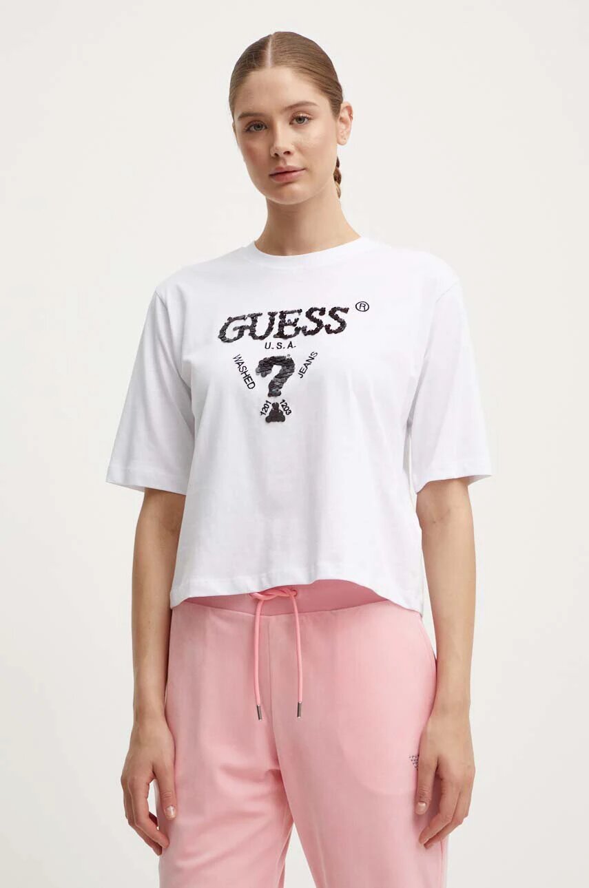Guess Памучна тениска AURLIE