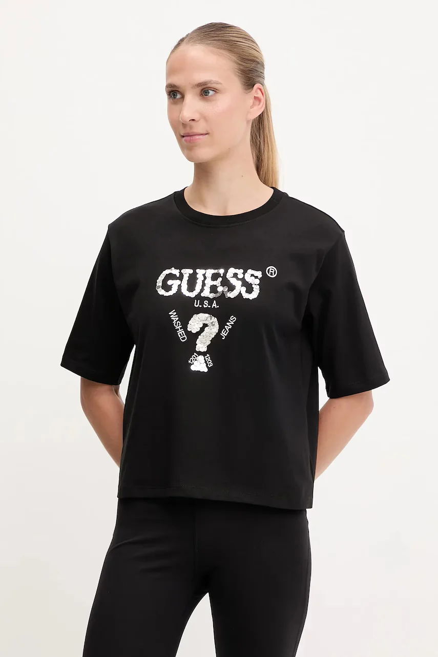 Guess Памучна тениска AURLIE