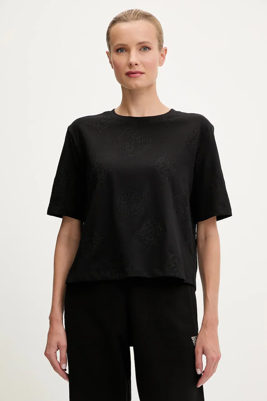 Guess Памучна тениска PEONY