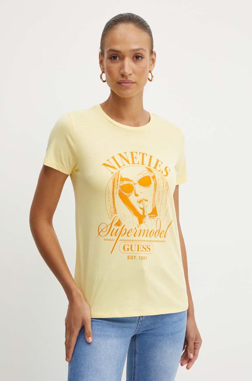 Guess Памучна тениска SUPERMODEL