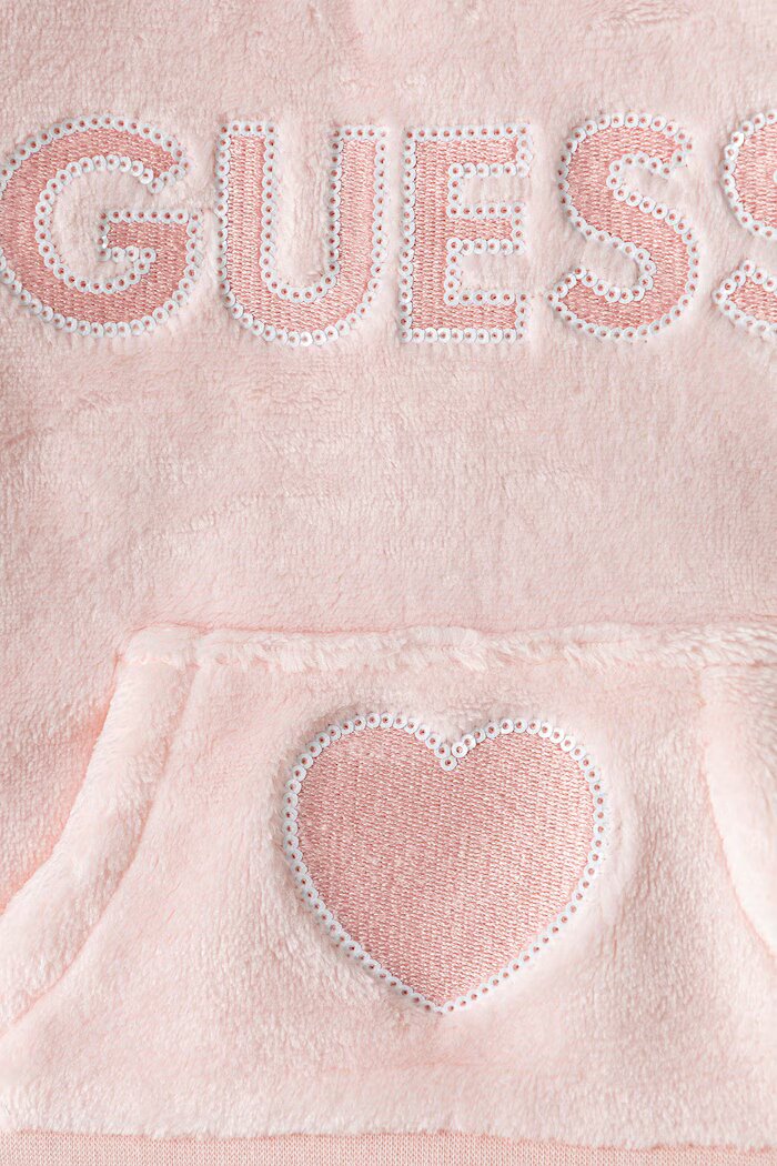 Guess спортен анцуг за бебе от полар розов A6BG14 W4050