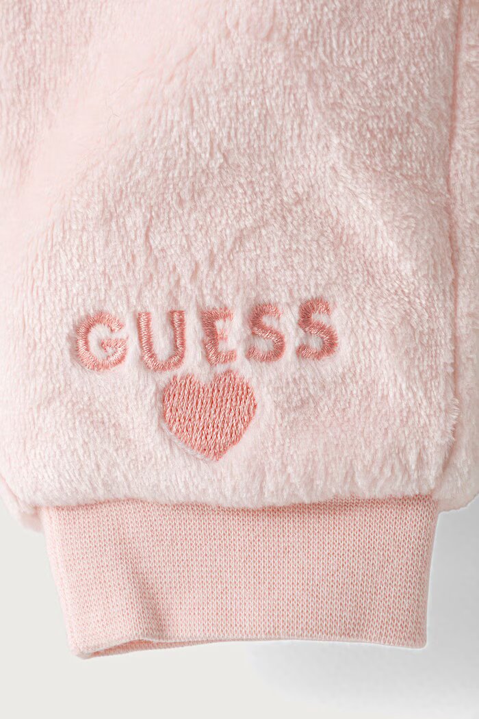 Guess спортен анцуг за бебе от полар розов A6BG14 W4050